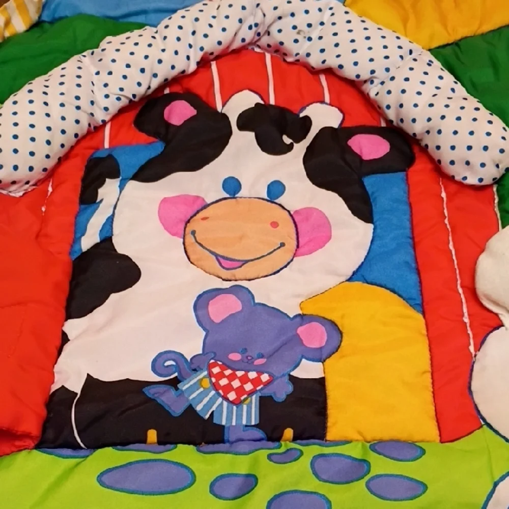 Fisher-Price Vintage Red and Green Farm Activity Mat